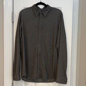 lululemon athletica Dark Gray Casual Button-Down Shirt slim fit